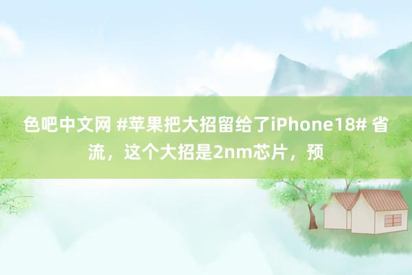 色吧中文网 #苹果把大招留给了iPhone18# 省流，这个大招是2nm芯片，预