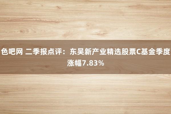 色吧网 二季报点评：东吴新产业精选股票C基金季度涨幅7.83%