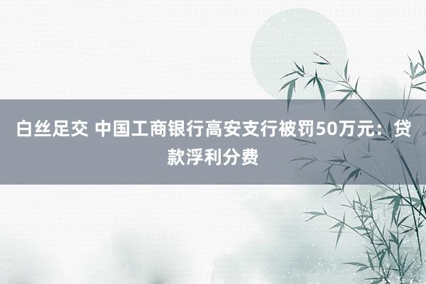 白丝足交 中国工商银行高安支行被罚50万元：贷款浮利分费