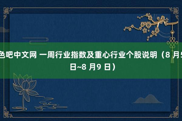 色吧中文网 一周行业指数及重心行业个股说明（8 月5 日~8 月9 日）