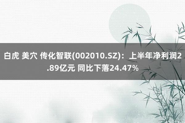 白虎 美穴 传化智联(002010.SZ)：上半年净利润2.89亿元 同比下落24.47%