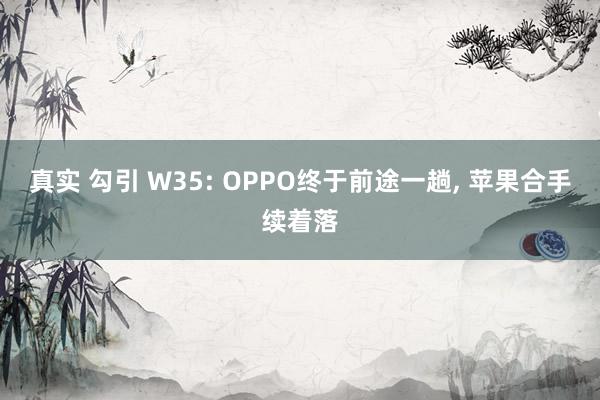 真实 勾引 W35: OPPO终于前途一趟， 苹果合手续着落