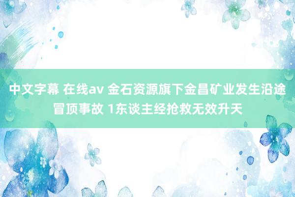 中文字幕 在线av 金石资源旗下金昌矿业发生沿途冒顶事故 1东谈主经抢救无效升天