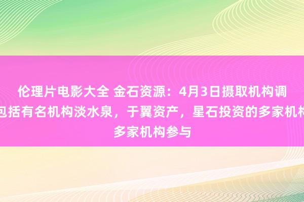 伦理片电影大全 金石资源：4月3日摄取机构调研，包括有名机构淡水泉，于翼资产，星石投资的多家机构参与